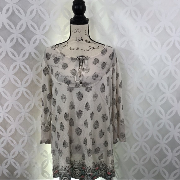 🛍Lucky Brand Paisley Bell Sleeve Blouse - Picture 2 of 8